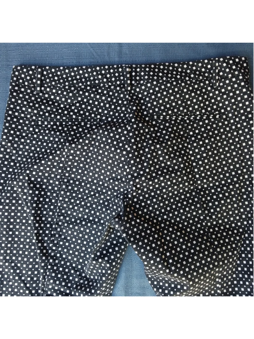 GAP Women's 14 SLIM CROPPED STRETCH Black/White Geometric Cotton Pants